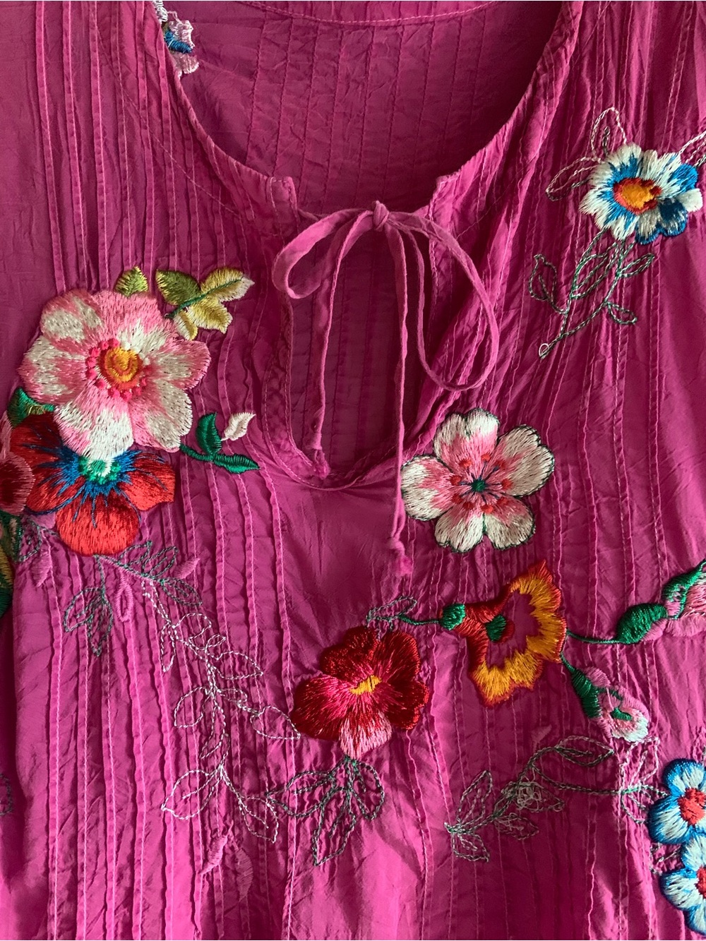 Johnny Was Bright Fuchsia Embroidered Peasant Tunic - Picture 5 of 14